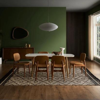 Eyedea Living Kelsey Leather Chair, Walnut Stain by Eyedea Living : Colours available: Brown 7 9