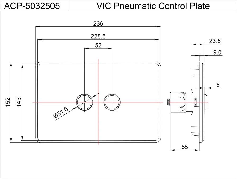 Artize Vic Pneumatic Control Plate - Gold Bright PVD 1