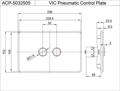 Artize Vic Pneumatic Control Plate - Gold Bright PVD 1