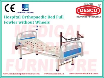 Desco Orthopaedic Bed Full Fowler Without Wheels by Desco : Colours available: White