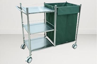 SI Surgical Hospital Linen trolley with bag - SIS 2024C by SI Surgical for Hospital : Colours available: Chrome, DarkOliveGreen