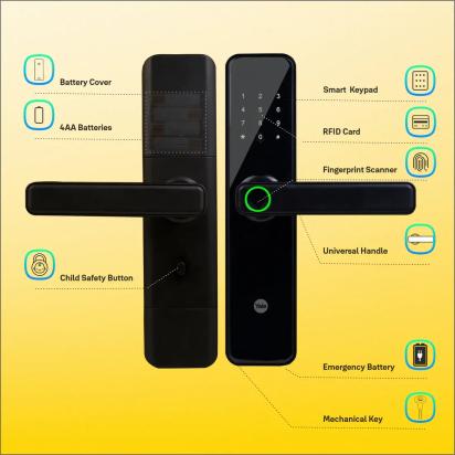 YDME50NxT Smart Door Lock by Yale : Colours available: Black 1 8