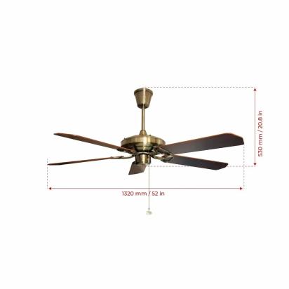 Fanzart Classic Reversible Dual Colour Bladed Fan with Pull Chain by Fanzart : Colours available: Brown 5 6