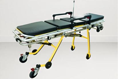SI Surgical Hospital Trolley|Auto Folding Stretcher - SIS 2017 by SI Surgical for Hospital : Colours available: Black