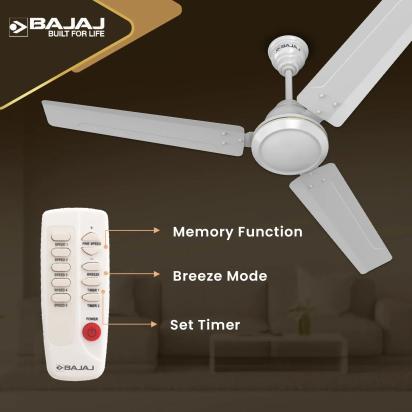 Bajaj Crest Turbo BLDC 1200mm Ceiling Fan - White by Bajaj : Colours available: White 13 5