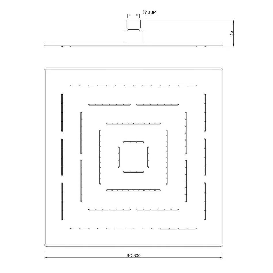 Jaquar Square Shape Single Flow Maze Overhead Shower - Chrome - OHS-CHR-1639 1