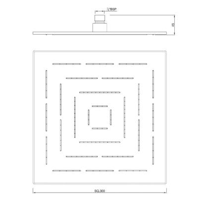 Square Shape Single Flow Maze Overhead Shower - Chrome - OHS-CHR-1639 by Jaquar : Colours available: Chrome 1 1