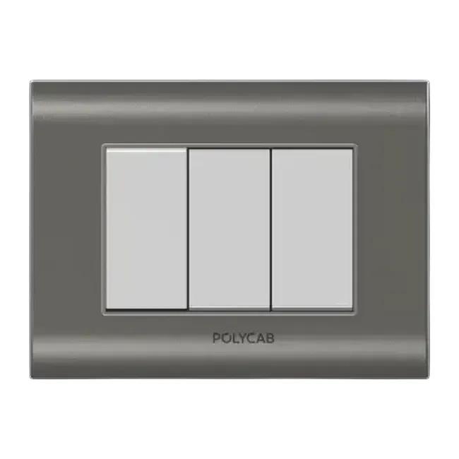 Polycab Curl Plus 3M Grid Frame + Cover W/Partition Curl Plus Mag. Grey Levana