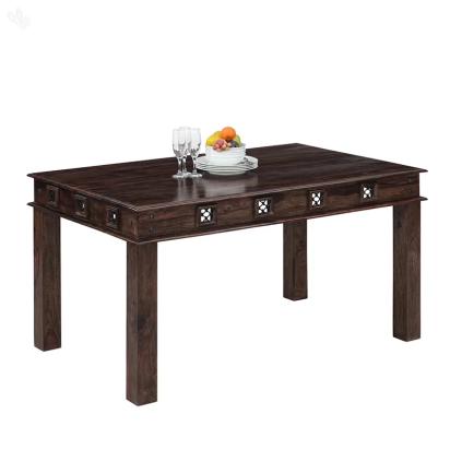 Natural Living Jali Block Six seater Wooden Dining Table (145 X 90 X 77) 3