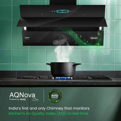 Crompton AQNova (Inclined) Chimney | Filterless 75 CM by Crompton : Colours available: Black 9 1