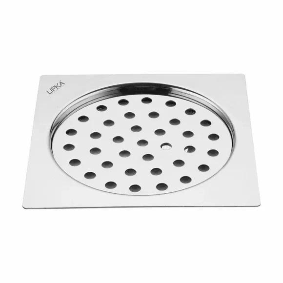 Lipka Eon Square Flat Cut Floor Drain with Plain Jali (6 x 6 Inches)