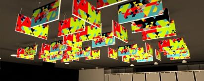 Anutone Soft Subtex Wave Nubby Grafix - Baffle Ceiling by Anutone : Colours available: Multicolour
