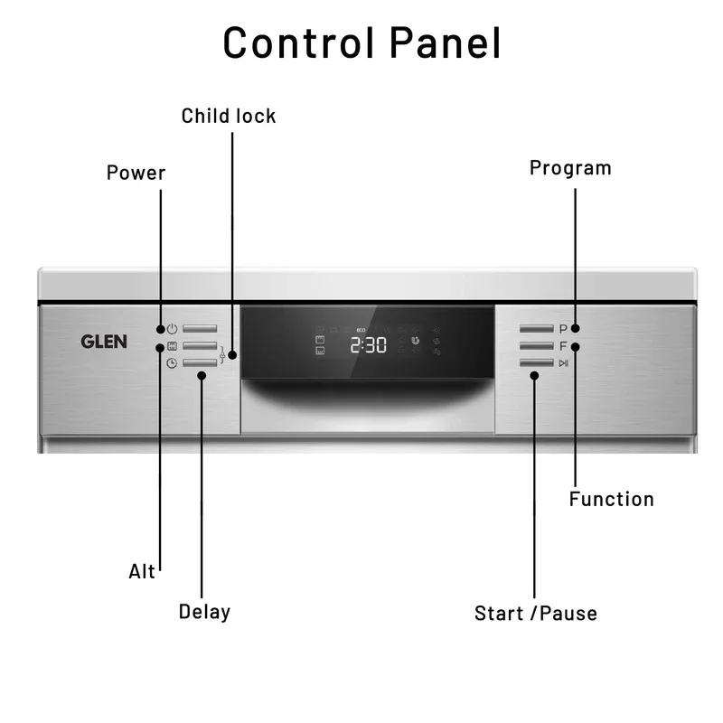 Glen Built-in-Dishwasher 14 Place Setting SS Panel Electronic Controls (DW-7735M) 2