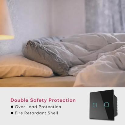 Homemate Wi-Fi 2 Gang Smart Touch Switch - White by Homemate : Colours available: White 7 4
