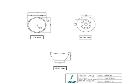 Table Top Basin - CNS-WHT-903 by Jaquar : Colours available: White 1 1
