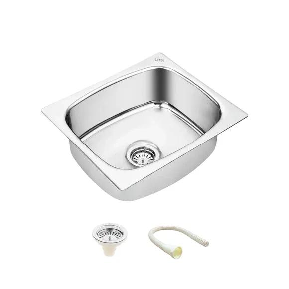 Lipka Round Single Bowl 304-Grade Kitchen Sink (22 x 18 x 8 Inches)