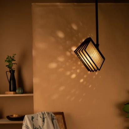 The Living Influence Reeding Ribbed-Shade Pendant Lamp