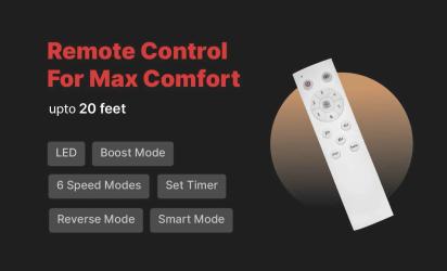 ZunPulse Falco BLDC High Speed 1200 mm Remote Controlled 3 Blade Ceiling Fan (Brown) by Zunpulse : Colours available: Brown 10 7
