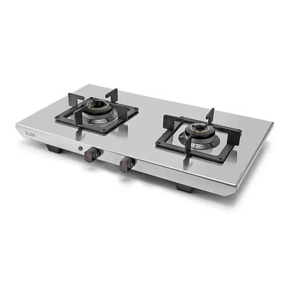 Glen 2 Burner Ultra Tuff Stainless Steel Gas Stove with Forged Brass Burner - Manual/Auto Ignition (CT1052UTSS)
