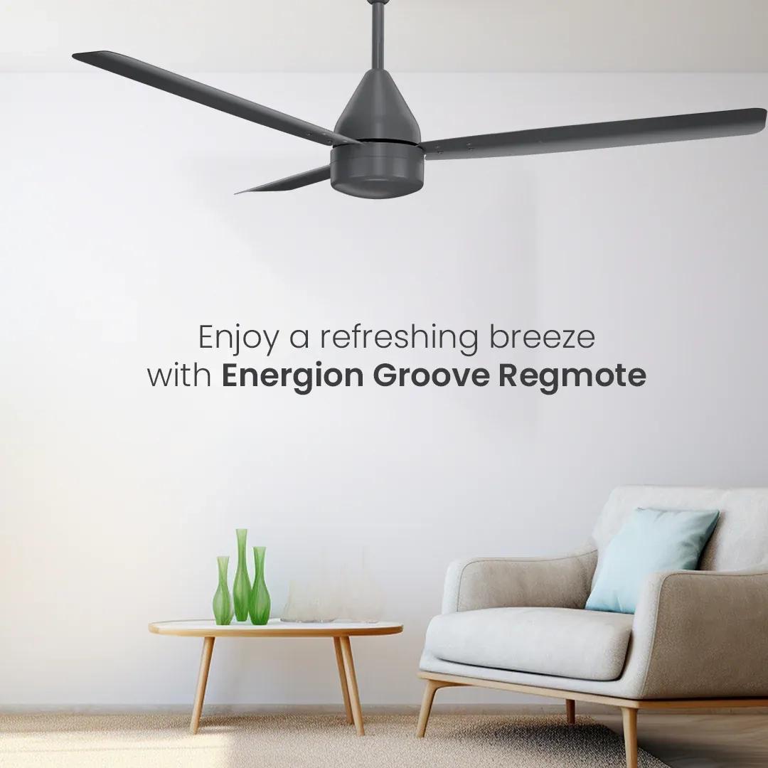 Crompton Energion Groove Regmote BLDC Ceiling Fan -  Onyx 3