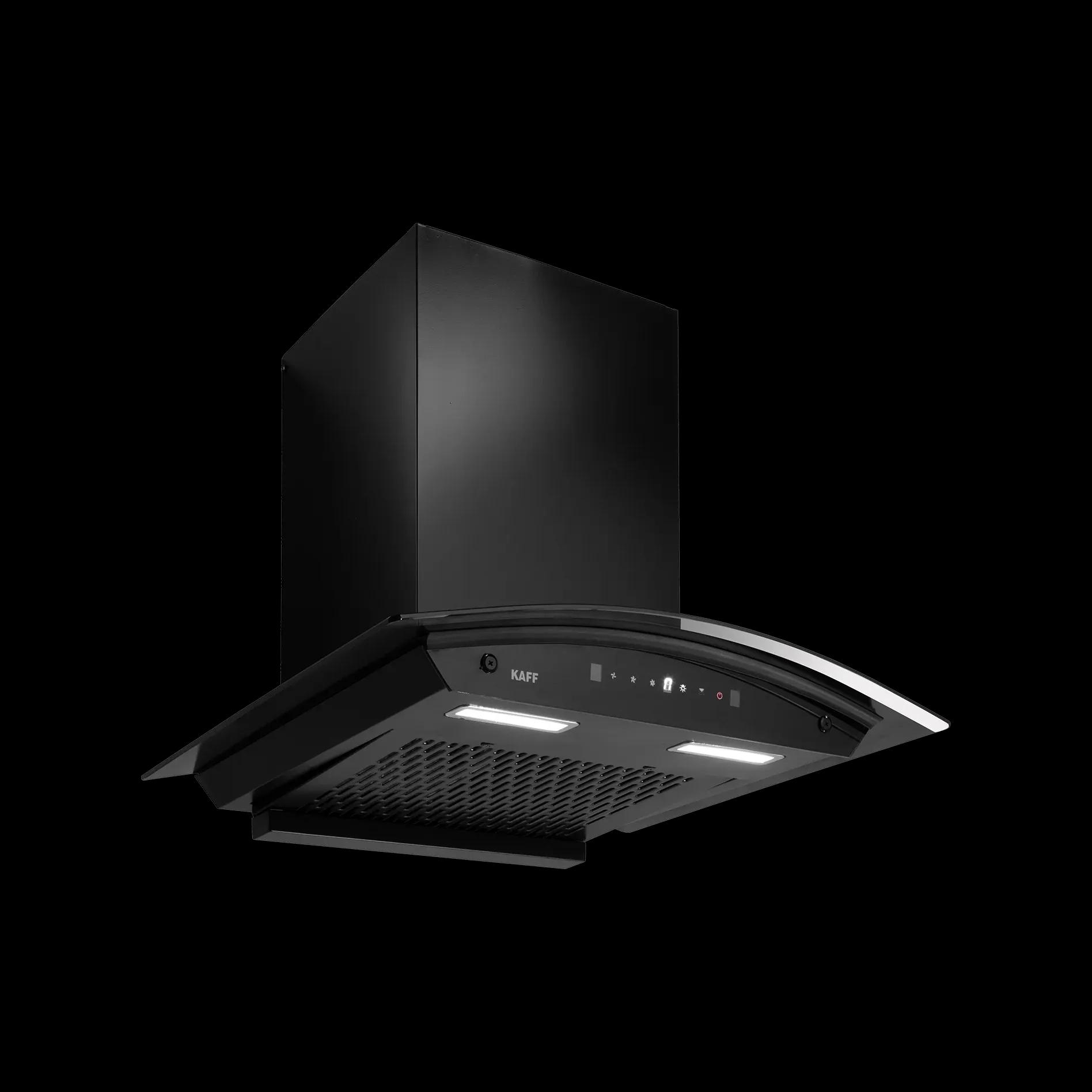 Kaff MAINZ DHC 60/75/90 Kitchen Chimney, Black Glass and Digital Display (90 cm) 3