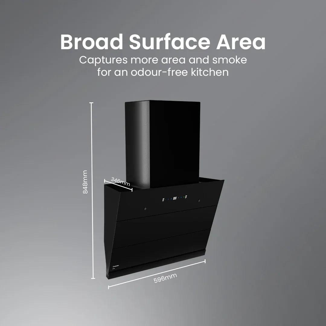 Crompton Eliteo Inclined Filterless Chimney 60cm 4