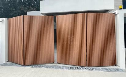 Tech Track Bi Folding Automatic Gate by Mr.Tech : Colours available: Brown