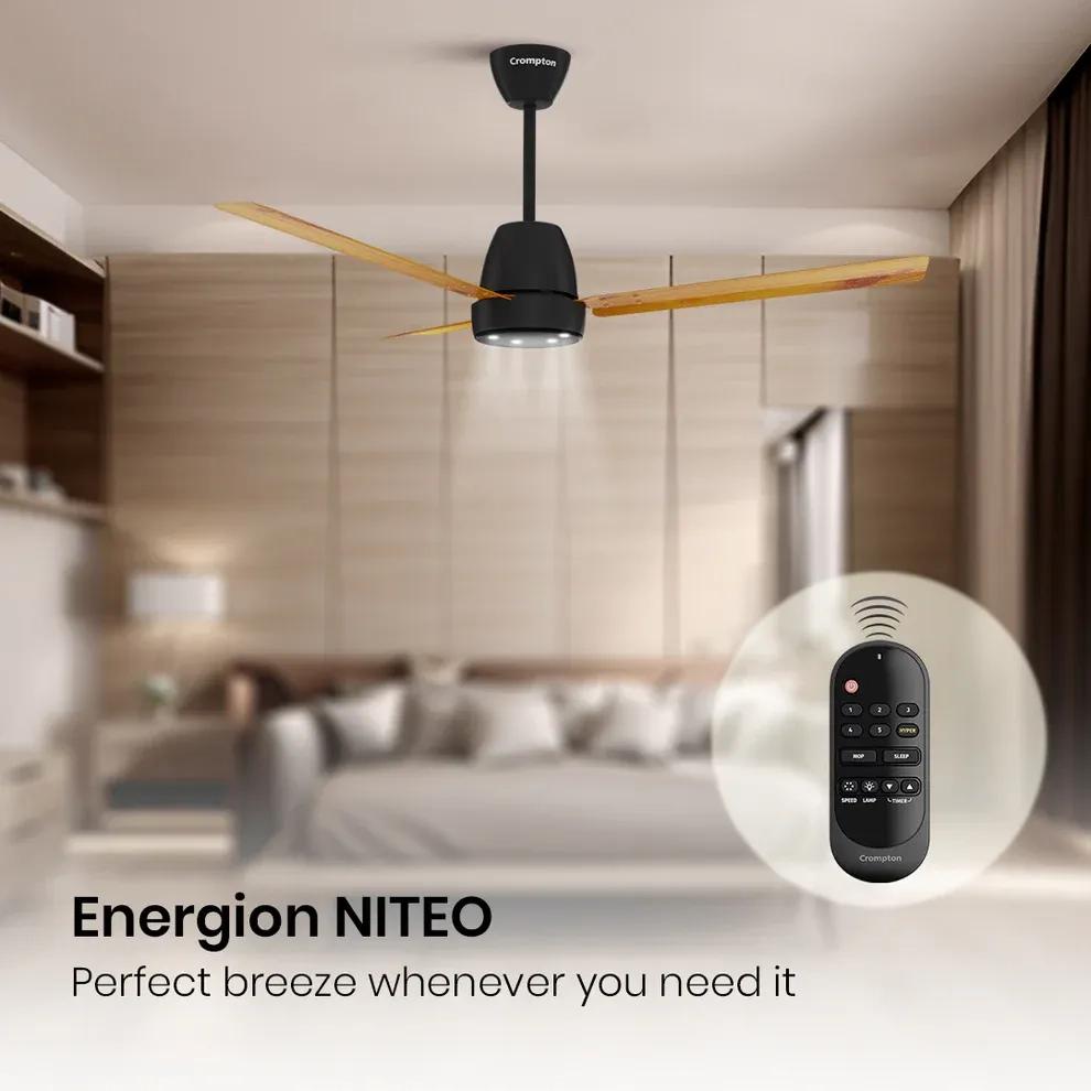 Crompton Energion NITEO BLDC Ceiling Fan - Light Pinewood 1