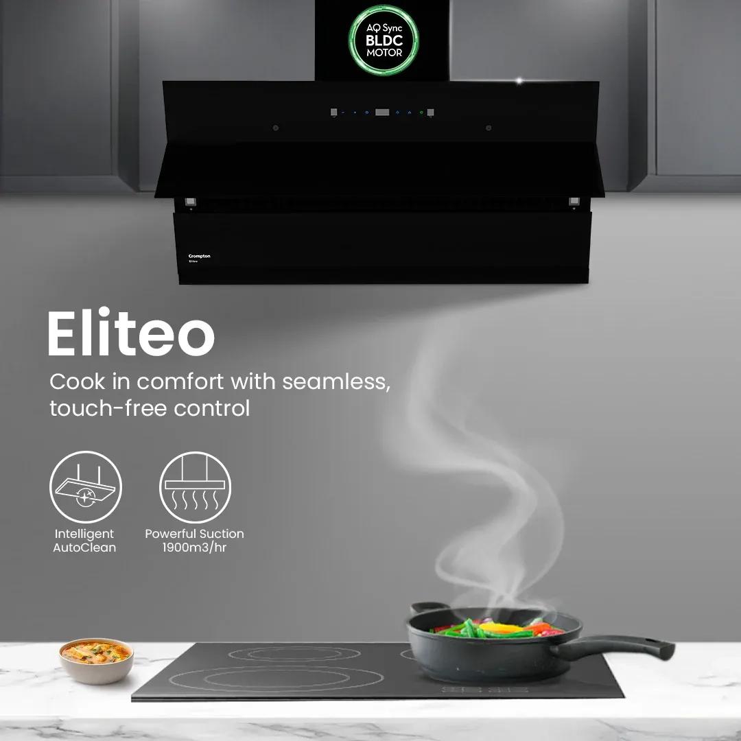 Crompton Eliteo Inclined Filterless Chimney 90cm 2