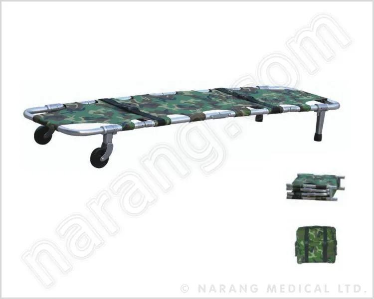 Narang Medical HF5036 : Stretcher Army 3 Fold With Two Wheels