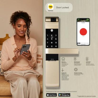 YDM 7116A Smart Lock - Champagne Gold by Yale 3 6