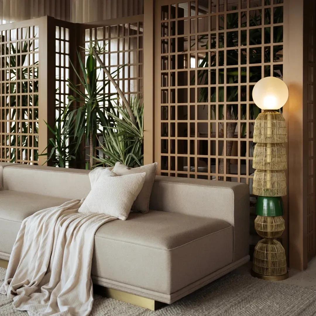 The Living Influence Totem Gold Floor Lamp