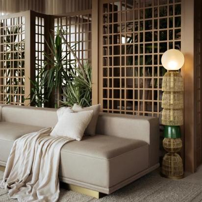 The Living Influence Totem Gold Floor Lamp