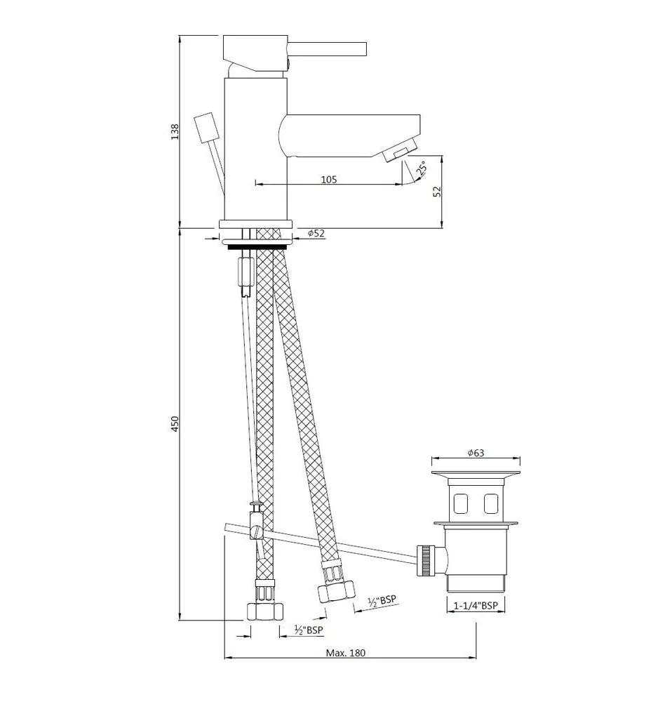 Jaquar Single Lever Basin Mixer Chrome FLR-CHR-5051B 1