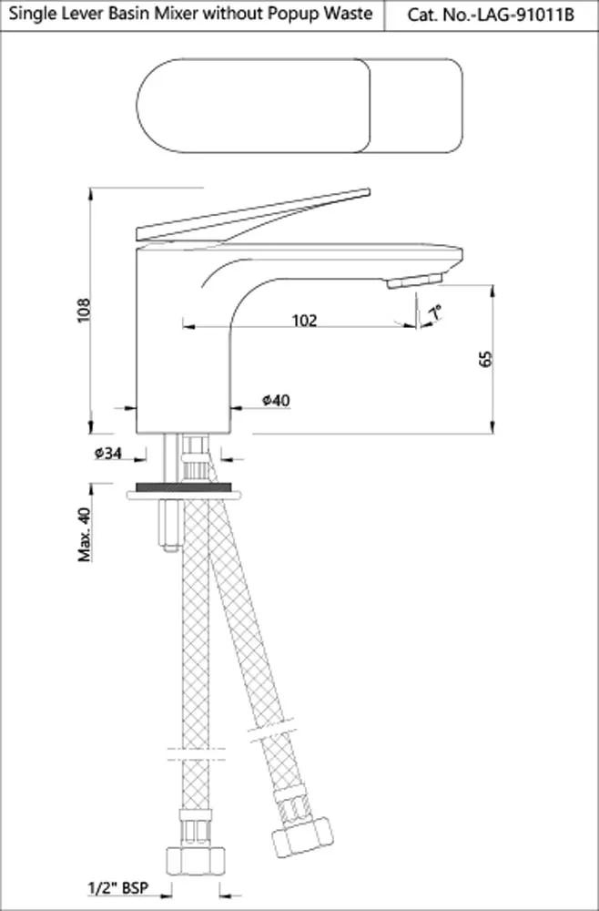Jaquar Single Lever Basin Mixer Gold Bright PVD LAG-GBP-91011B 1