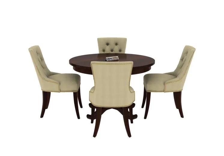 Urbanwood Knit 4-Seater Round Dining Table Set ( Walnut Finish ) 2