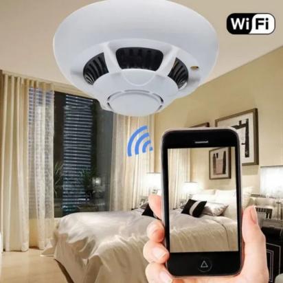 Spy World Smoke Detector 4K FHD Camera with Wi-Fi Mobile Connect, Live Streaming Audio & Video Recording, 24×7 Hours Audio Video Recorder with Human Detection Security Camera by SPY World : Colours available: White