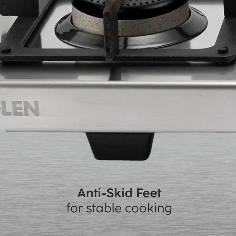 Glen 2 Burner Ultra Tuff Stainless Steel Gas Stove with Forged Brass Burner - Manual/Auto Ignition (CT1052UTSS) 1