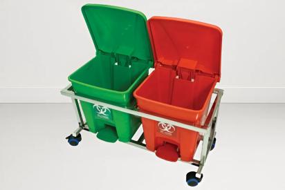 SI Surgical Hospital Furniture|Bio Medical Waste Bin - SIS 2074B by SI Surgical for Hospital : Colours available: Chrome, IndianRed, DarkGreen