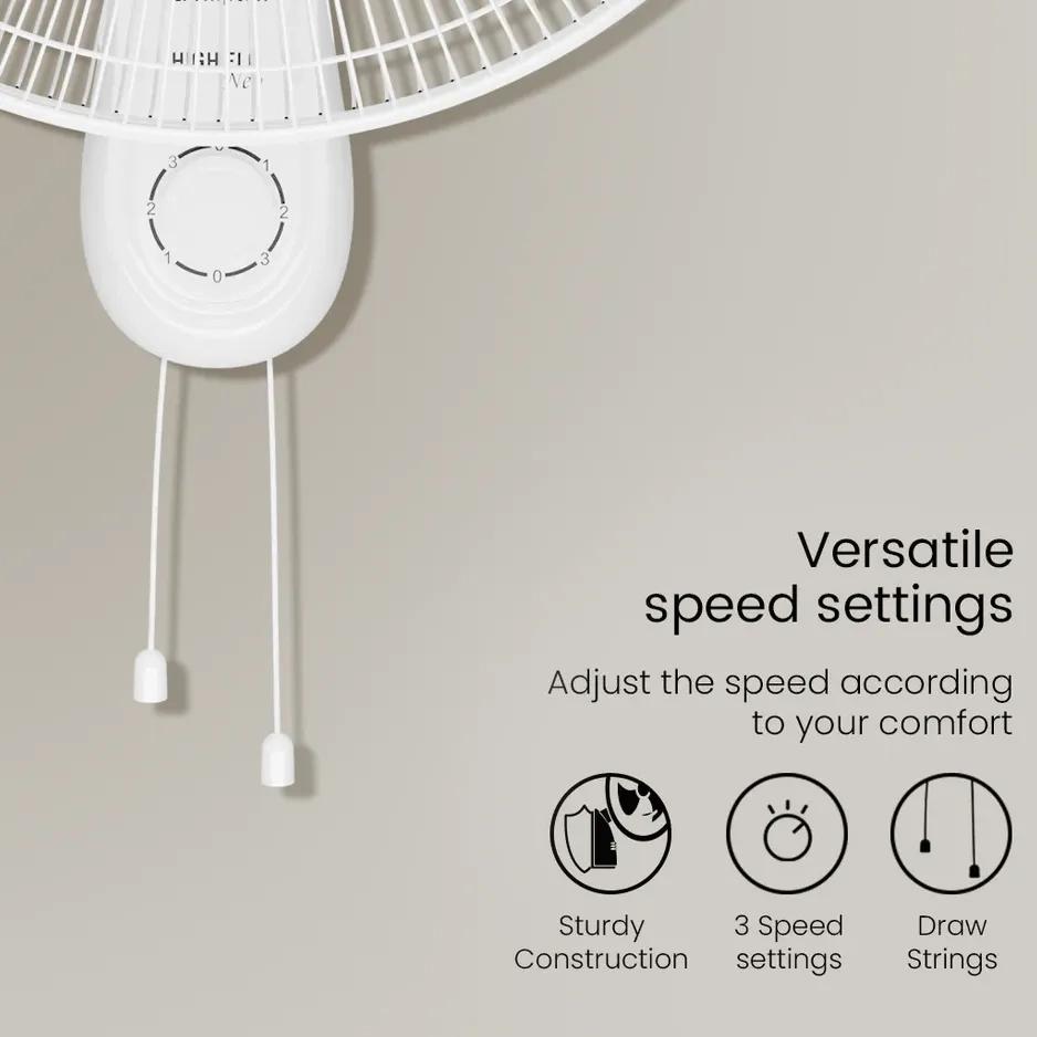 Crompton Hiflo Neo Wall Mounted Fan - White 3