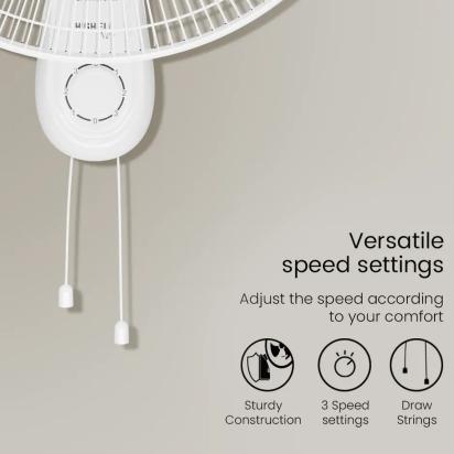 Crompton Hiflo Neo Wall Mounted Fan - White by Crompton : Colours available: White 11 3