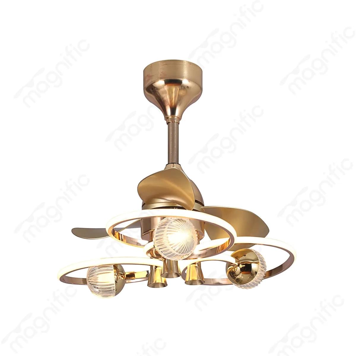 Magnific Florence – 24″ Glamorous Chandelier Fan with Remote Control - French Gold 1