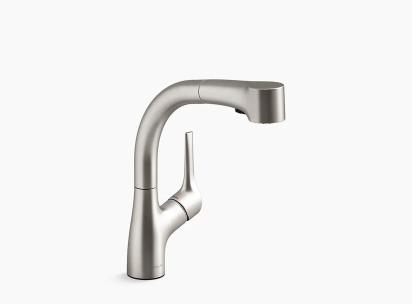 Kohler Elate Pull - Out Kitchen Sink Faucet With Two - Function Sprayhead - Vibrant Stainless by Kohler : Colours available: Silver
