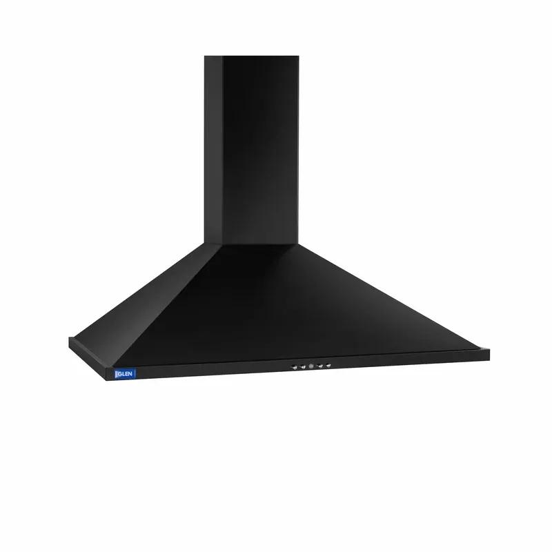 Glen Electric Kitchen Chimney, Pyramid Shape Baffle Filters 90cm 1250 m3/h - Black (6054 BL 90) 1