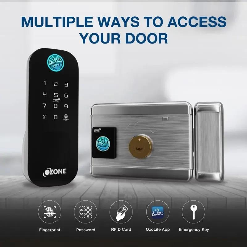 Ozone Double-sided Fingerprint Rim Lock for Wooden & Metal Doors 2
