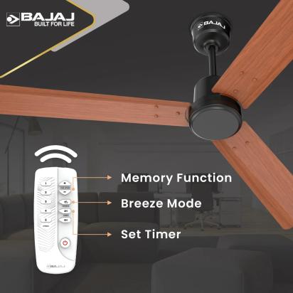 Bajaj Classico Sleek Wood 1200mm Ceiling Fan - Maple Wood by Bajaj : Colours available: Brown 12 6