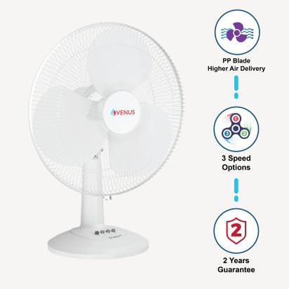 Venus Home Sway Plus Table Fan by Venus : Colours available: White 2 1
