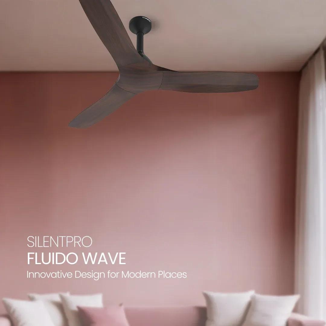 Crompton Silent Pro Fluido Wave 900mm - Sheesham Wood 1