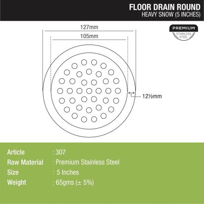 Lipka Heavy Snow Round Floor Drain (5 inches) 1