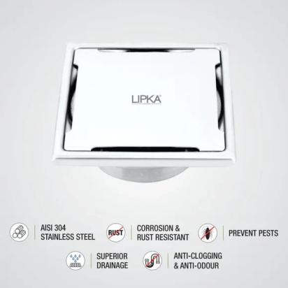 Lipka Yellow Exclusive Square Floor Drain (6 x 6 Inches) with Cockroach Trap 6